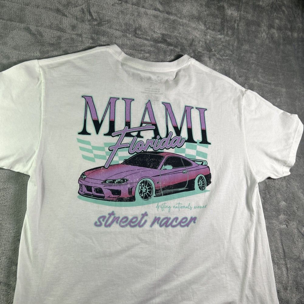 Miami‎ FL Street Racer Drifting T Shirt - Sz Large- NWOT
